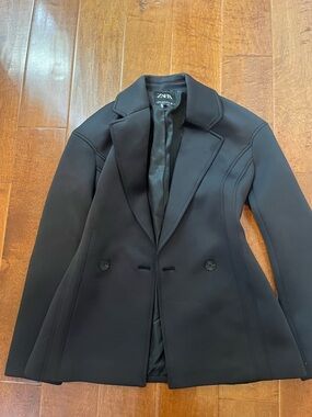 ZARA Black Double-Breasted Women's Blazer XS never worn